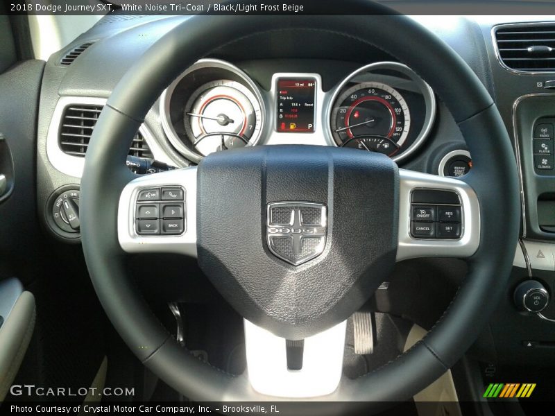 White Noise Tri-Coat / Black/Light Frost Beige 2018 Dodge Journey SXT