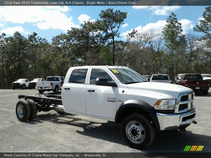 Bright White / Black/Diesel Gray 2018 Ram 4500 Tradesman Crew Cab 4x4 Chassis