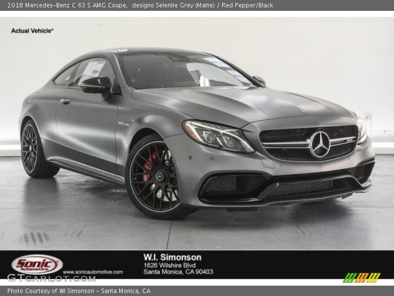 designo Selenite Grey (Matte) / Red Pepper/Black 2018 Mercedes-Benz C 63 S AMG Coupe