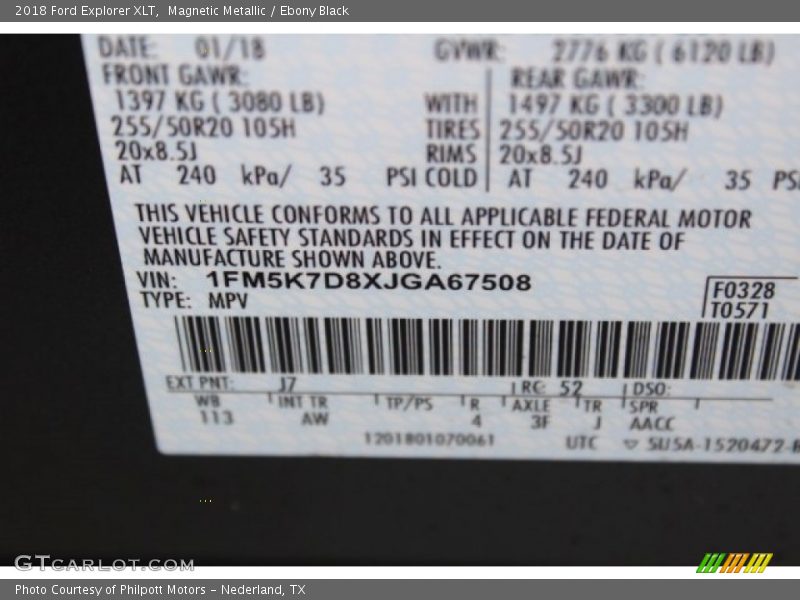 Magnetic Metallic / Ebony Black 2018 Ford Explorer XLT