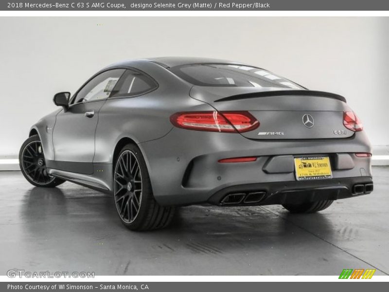 designo Selenite Grey (Matte) / Red Pepper/Black 2018 Mercedes-Benz C 63 S AMG Coupe