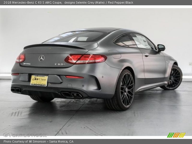 designo Selenite Grey (Matte) / Red Pepper/Black 2018 Mercedes-Benz C 63 S AMG Coupe