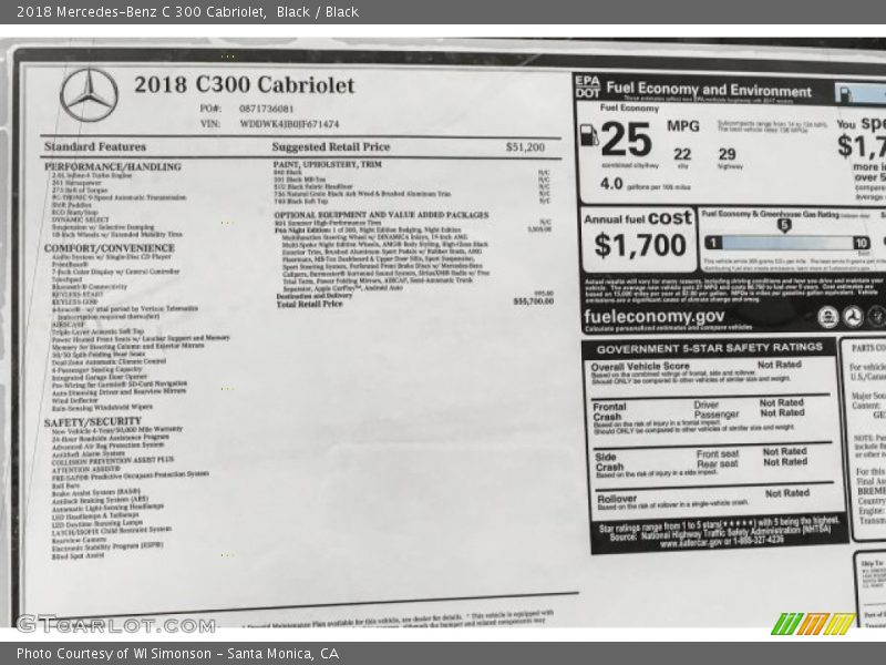 Black / Black 2018 Mercedes-Benz C 300 Cabriolet
