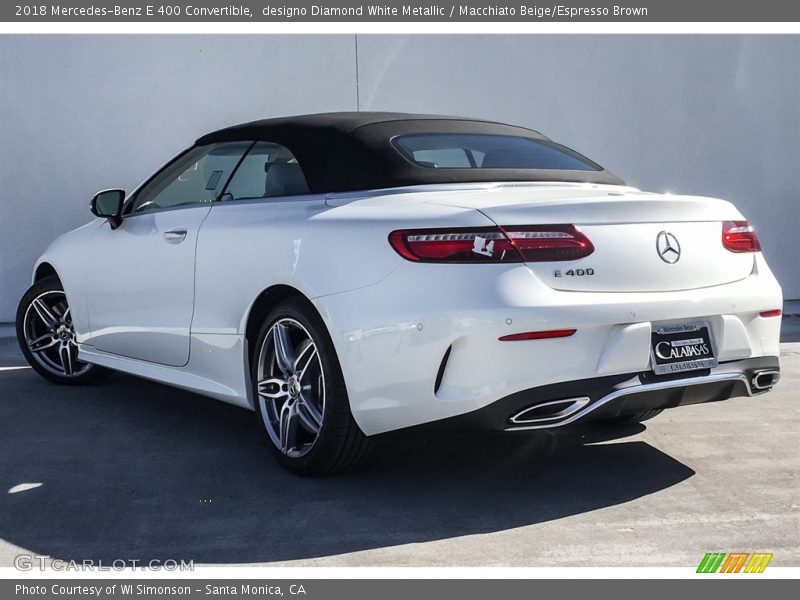 designo Diamond White Metallic / Macchiato Beige/Espresso Brown 2018 Mercedes-Benz E 400 Convertible