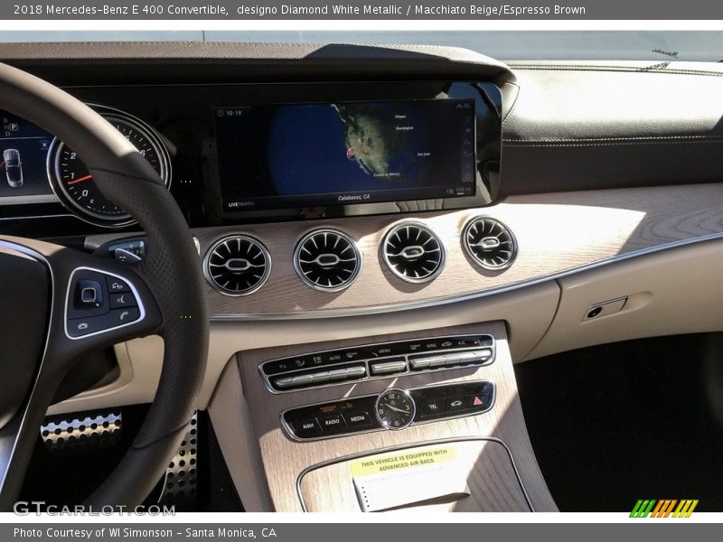 designo Diamond White Metallic / Macchiato Beige/Espresso Brown 2018 Mercedes-Benz E 400 Convertible