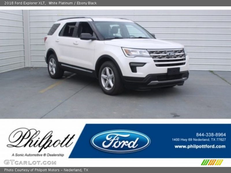 White Platinum / Ebony Black 2018 Ford Explorer XLT