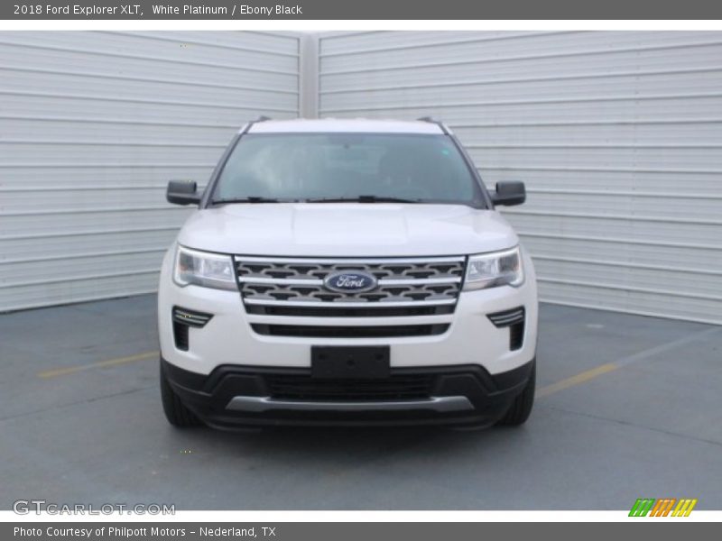 White Platinum / Ebony Black 2018 Ford Explorer XLT