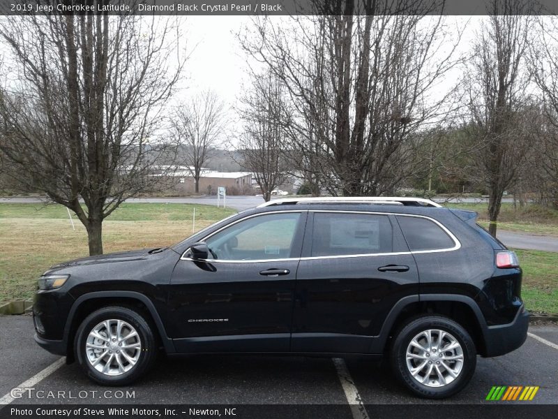 Diamond Black Crystal Pearl / Black 2019 Jeep Cherokee Latitude