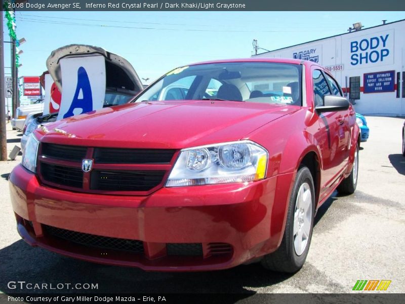 Inferno Red Crystal Pearl / Dark Khaki/Light Graystone 2008 Dodge Avenger SE