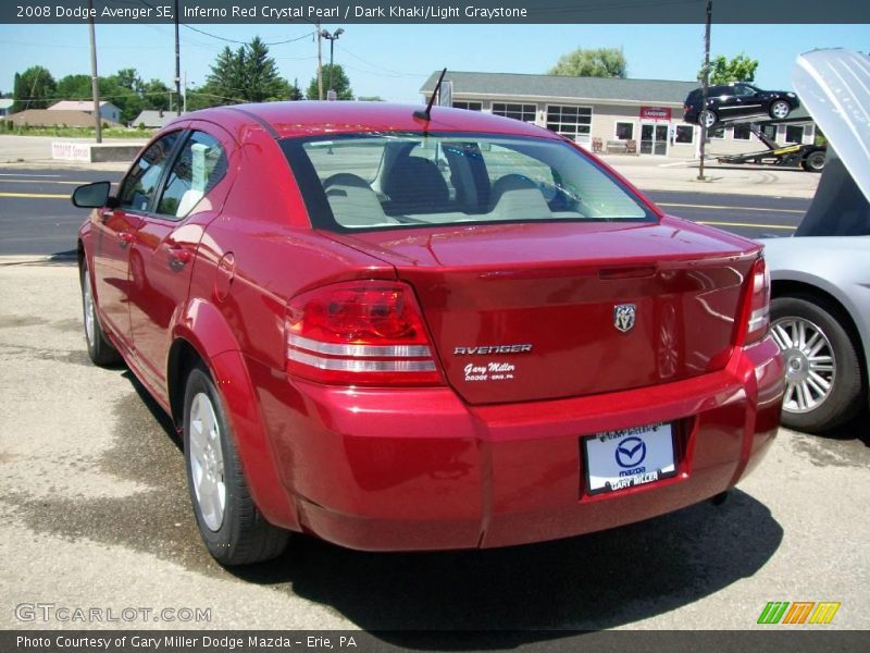 Inferno Red Crystal Pearl / Dark Khaki/Light Graystone 2008 Dodge Avenger SE
