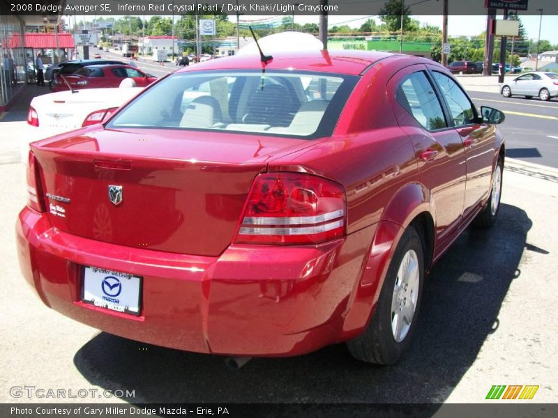 Inferno Red Crystal Pearl / Dark Khaki/Light Graystone 2008 Dodge Avenger SE