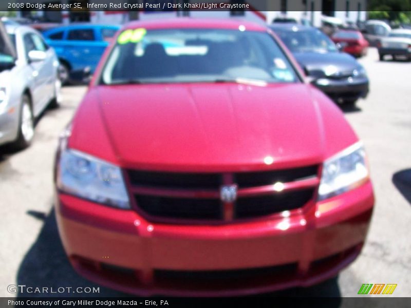 Inferno Red Crystal Pearl / Dark Khaki/Light Graystone 2008 Dodge Avenger SE