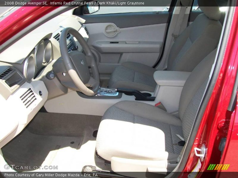 Inferno Red Crystal Pearl / Dark Khaki/Light Graystone 2008 Dodge Avenger SE