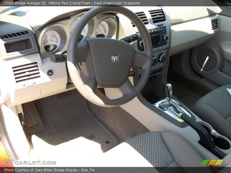 Inferno Red Crystal Pearl / Dark Khaki/Light Graystone 2008 Dodge Avenger SE