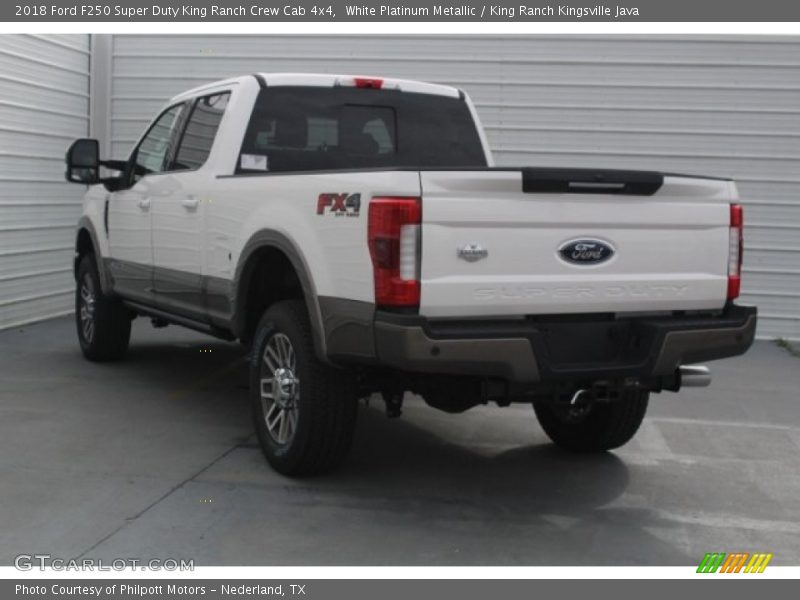 White Platinum Metallic / King Ranch Kingsville Java 2018 Ford F250 Super Duty King Ranch Crew Cab 4x4
