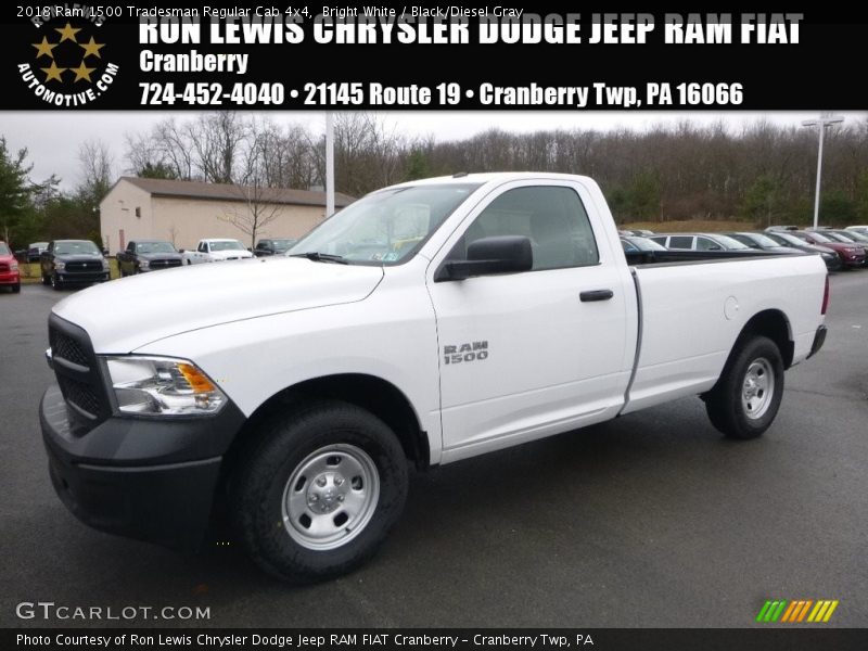 Bright White / Black/Diesel Gray 2018 Ram 1500 Tradesman Regular Cab 4x4