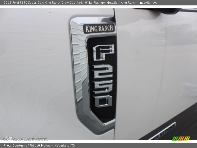 White Platinum Metallic / King Ranch Kingsville Java 2018 Ford F250 Super Duty King Ranch Crew Cab 4x4