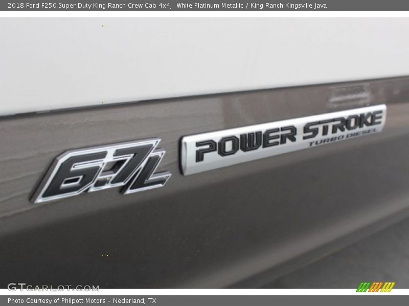 White Platinum Metallic / King Ranch Kingsville Java 2018 Ford F250 Super Duty King Ranch Crew Cab 4x4