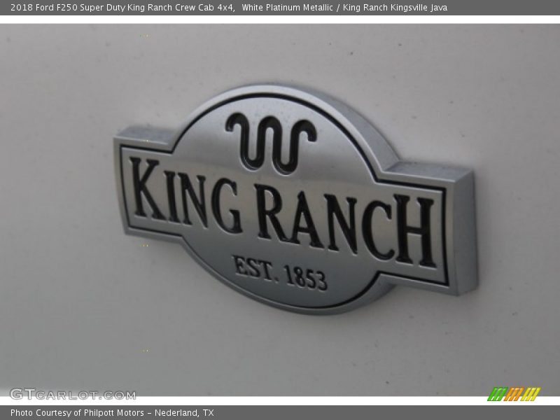 White Platinum Metallic / King Ranch Kingsville Java 2018 Ford F250 Super Duty King Ranch Crew Cab 4x4