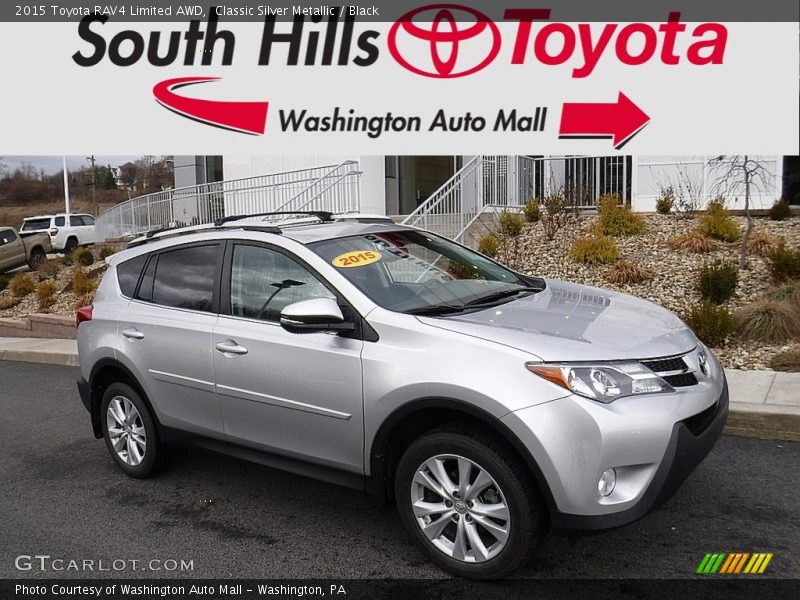 Classic Silver Metallic / Black 2015 Toyota RAV4 Limited AWD