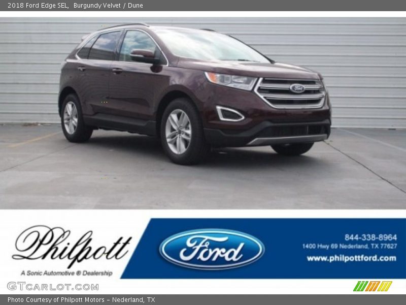 Burgundy Velvet / Dune 2018 Ford Edge SEL