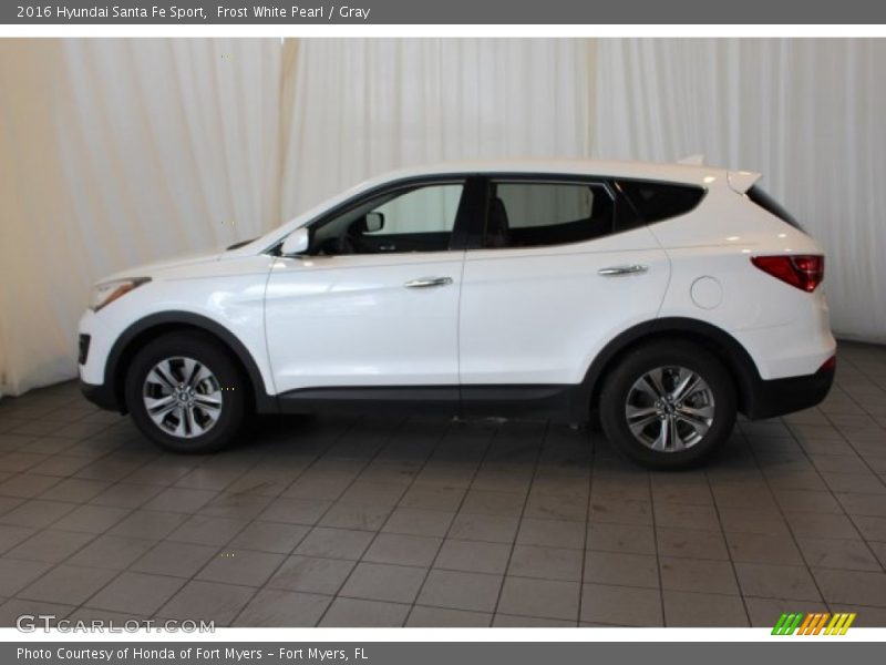 Frost White Pearl / Gray 2016 Hyundai Santa Fe Sport