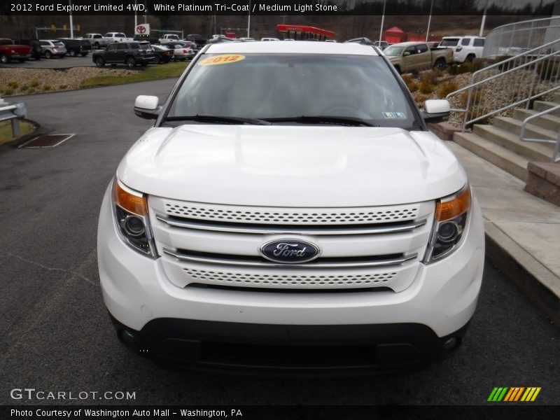 White Platinum Tri-Coat / Medium Light Stone 2012 Ford Explorer Limited 4WD