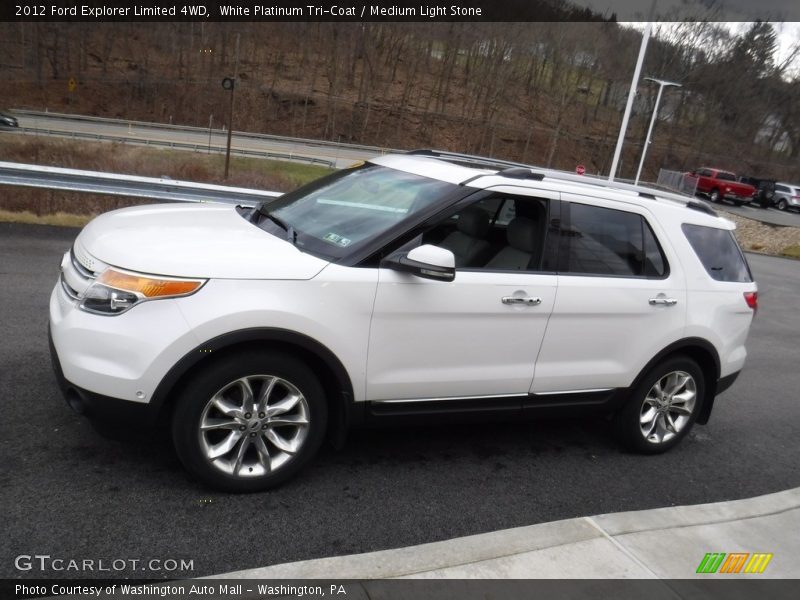 White Platinum Tri-Coat / Medium Light Stone 2012 Ford Explorer Limited 4WD