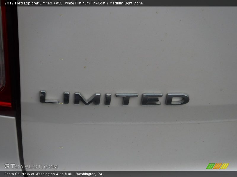 White Platinum Tri-Coat / Medium Light Stone 2012 Ford Explorer Limited 4WD