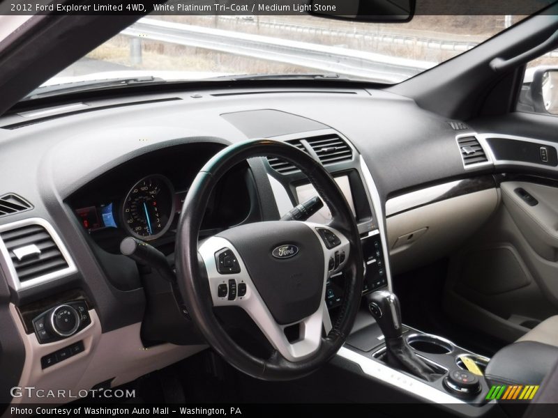 White Platinum Tri-Coat / Medium Light Stone 2012 Ford Explorer Limited 4WD