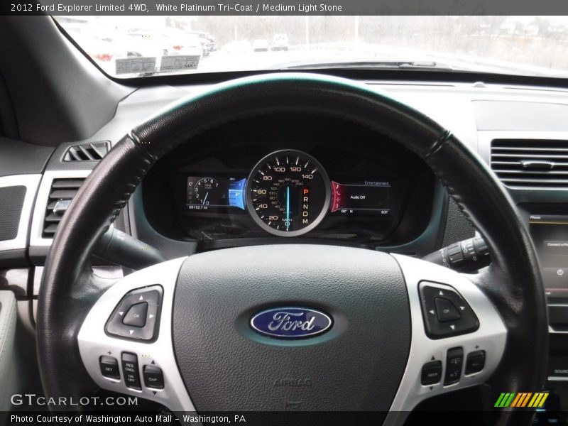 White Platinum Tri-Coat / Medium Light Stone 2012 Ford Explorer Limited 4WD