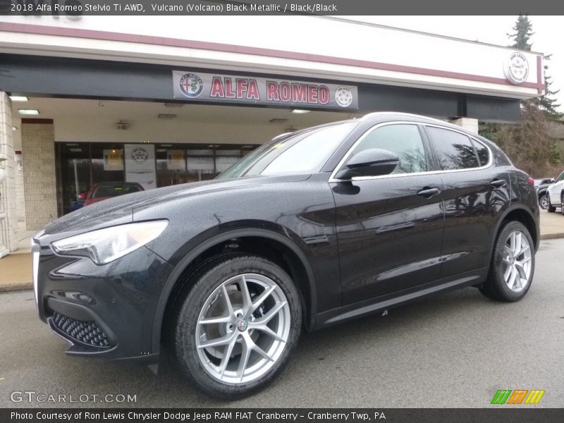 Vulcano (Volcano) Black Metallic / Black/Black 2018 Alfa Romeo Stelvio Ti AWD