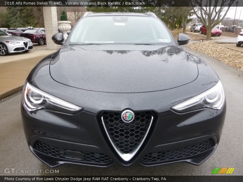 Vulcano (Volcano) Black Metallic / Black/Black 2018 Alfa Romeo Stelvio Ti AWD
