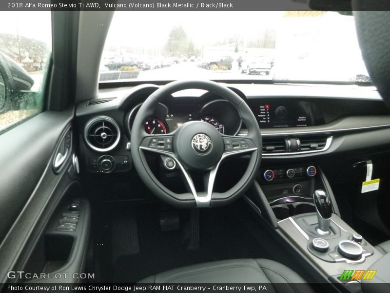 Vulcano (Volcano) Black Metallic / Black/Black 2018 Alfa Romeo Stelvio Ti AWD