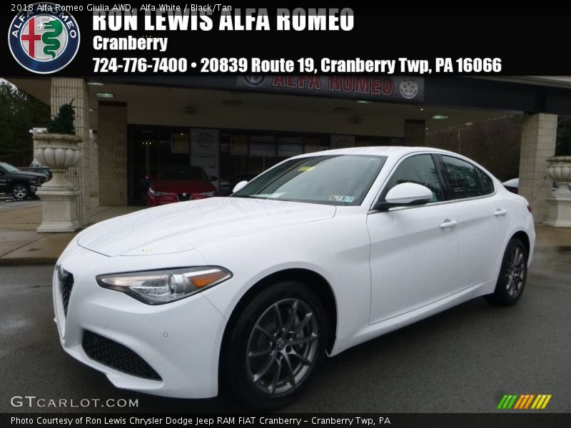 Alfa White / Black/Tan 2018 Alfa Romeo Giulia AWD