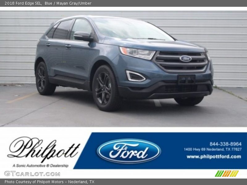 Blue / Mayan Gray/Umber 2018 Ford Edge SEL