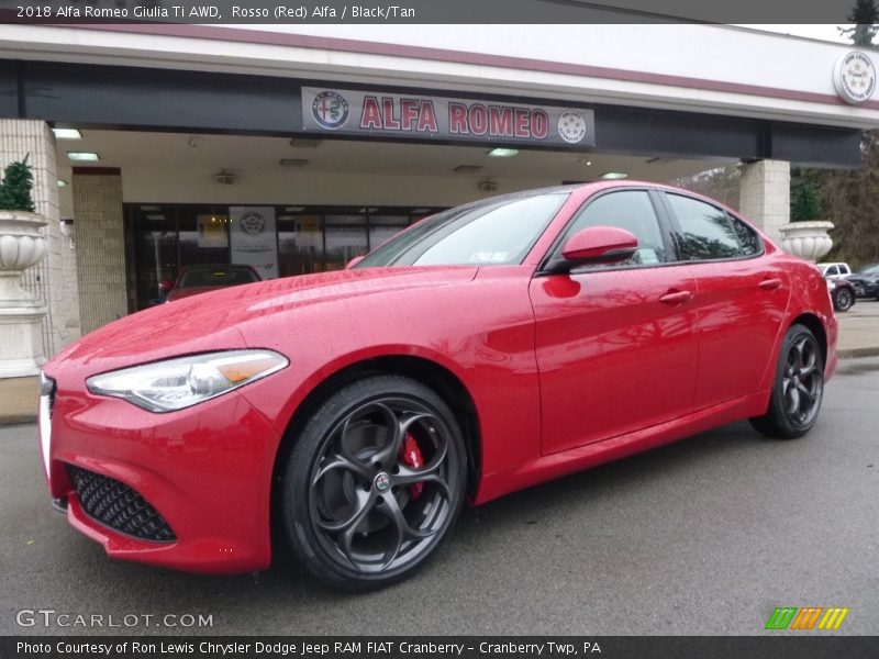 Rosso (Red) Alfa / Black/Tan 2018 Alfa Romeo Giulia Ti AWD