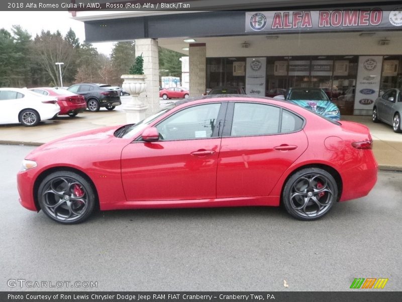 Rosso (Red) Alfa / Black/Tan 2018 Alfa Romeo Giulia Ti AWD