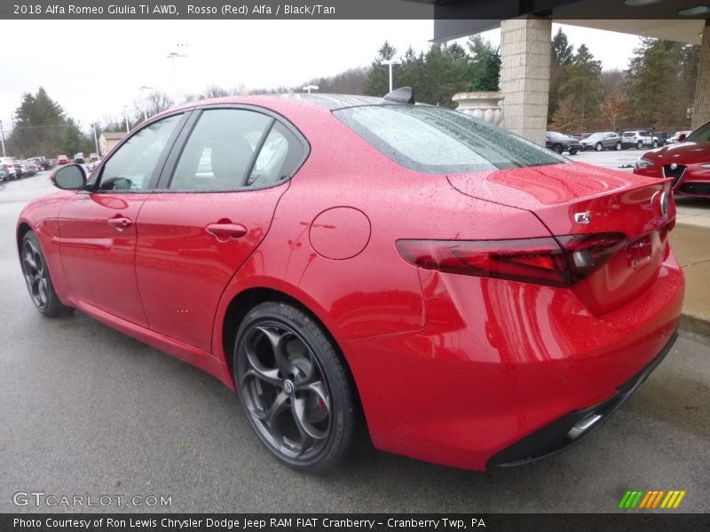 Rosso (Red) Alfa / Black/Tan 2018 Alfa Romeo Giulia Ti AWD