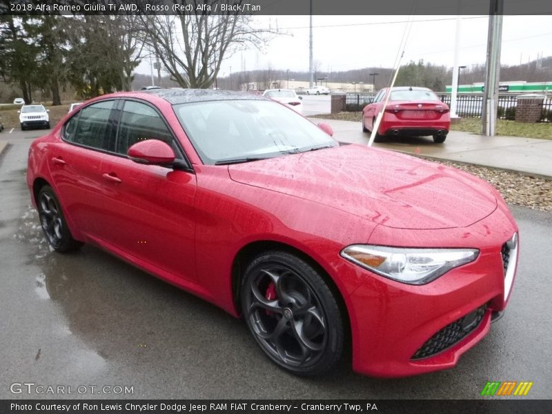 Rosso (Red) Alfa / Black/Tan 2018 Alfa Romeo Giulia Ti AWD