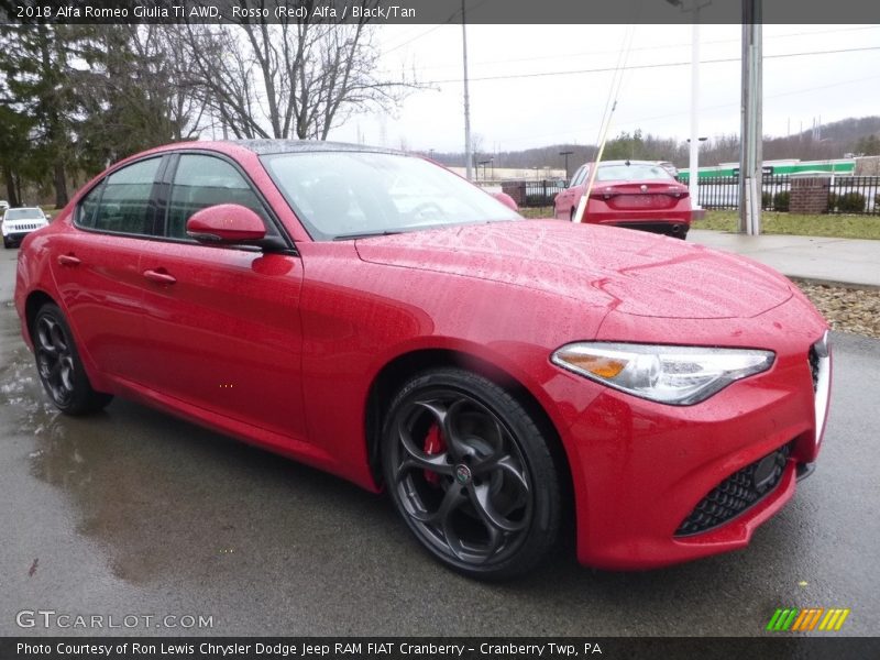 Rosso (Red) Alfa / Black/Tan 2018 Alfa Romeo Giulia Ti AWD