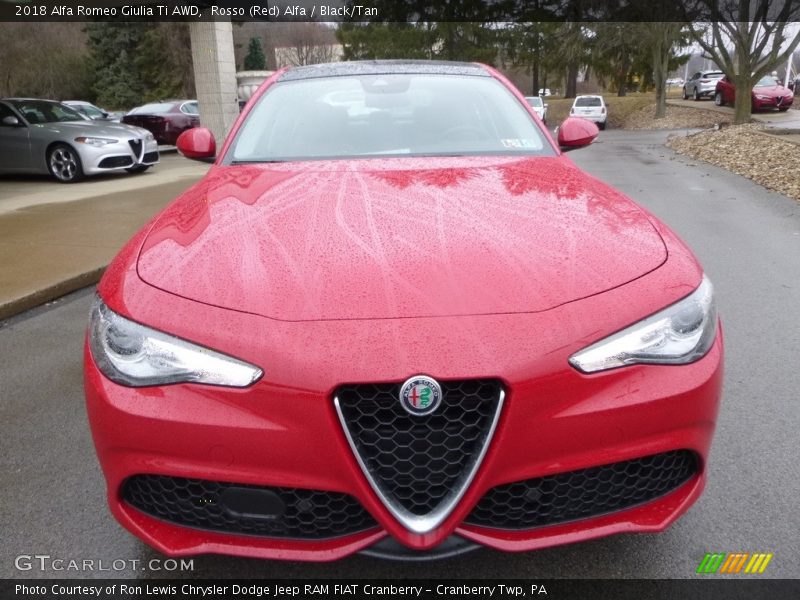 Rosso (Red) Alfa / Black/Tan 2018 Alfa Romeo Giulia Ti AWD