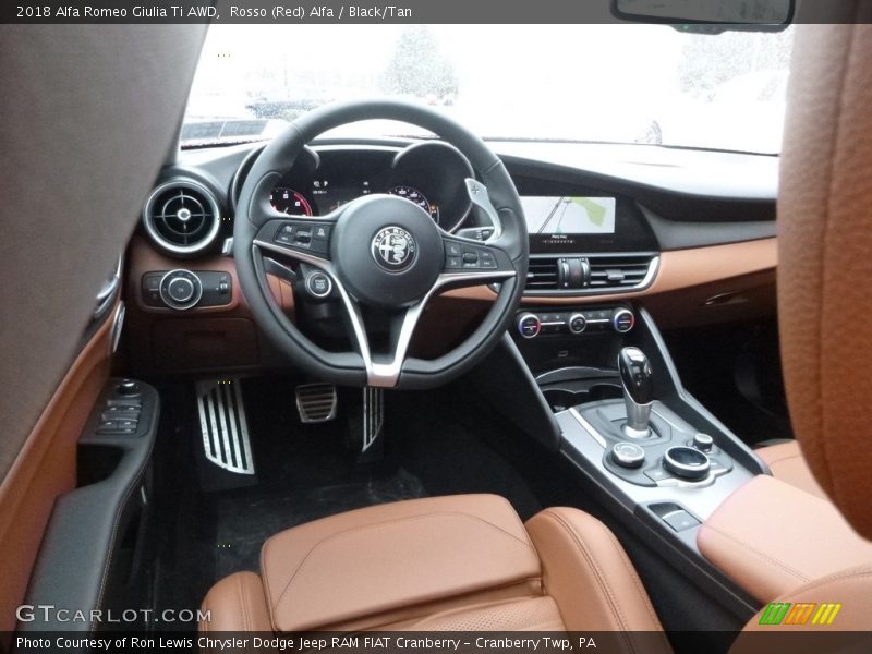 Rosso (Red) Alfa / Black/Tan 2018 Alfa Romeo Giulia Ti AWD