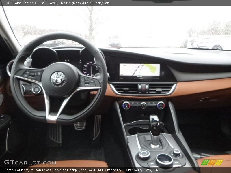 Rosso (Red) Alfa / Black/Tan 2018 Alfa Romeo Giulia Ti AWD