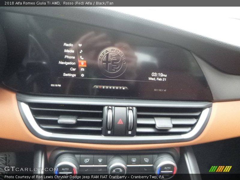 Rosso (Red) Alfa / Black/Tan 2018 Alfa Romeo Giulia Ti AWD