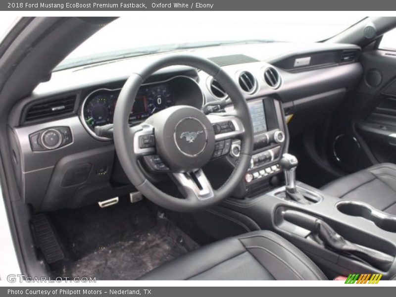 Oxford White / Ebony 2018 Ford Mustang EcoBoost Premium Fastback