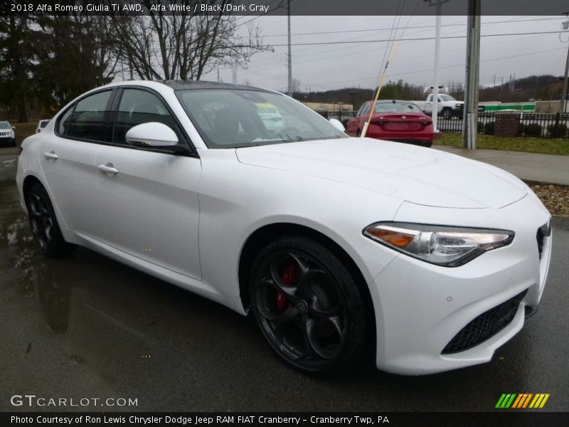 Alfa White / Black/Dark Gray 2018 Alfa Romeo Giulia Ti AWD