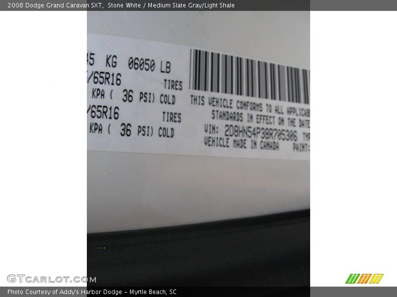 Stone White / Medium Slate Gray/Light Shale 2008 Dodge Grand Caravan SXT