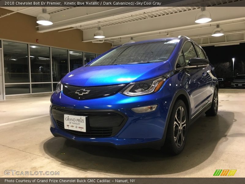 Kinetic Blue Metallic / Dark Galvanized/­Sky Cool Gray 2018 Chevrolet Bolt EV Premier