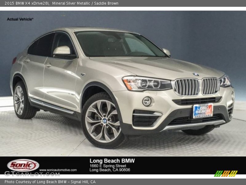 Mineral Silver Metallic / Saddle Brown 2015 BMW X4 xDrive28i